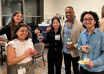 Chung (center) and Ameer at the CARE BMES 23 Reception